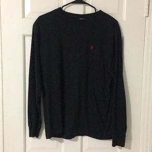 Black Long-Sleeved Polo Shirt